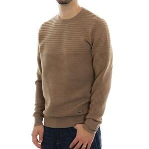 MAGLIA RIGHE CAMMELLO